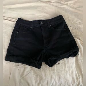 AE black denim shorts